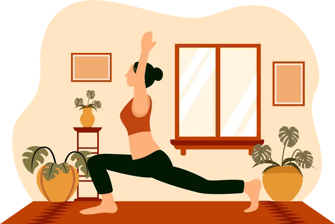 Girl doing yoga pose  Illustration