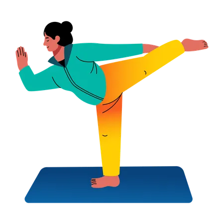 Girl doing yoga pose Illustration