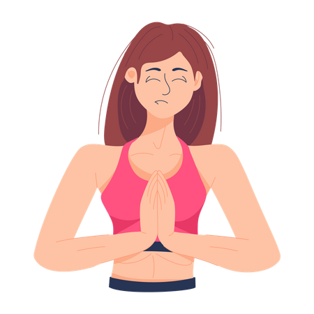 Girl Doing Yoga Pose  Illustration