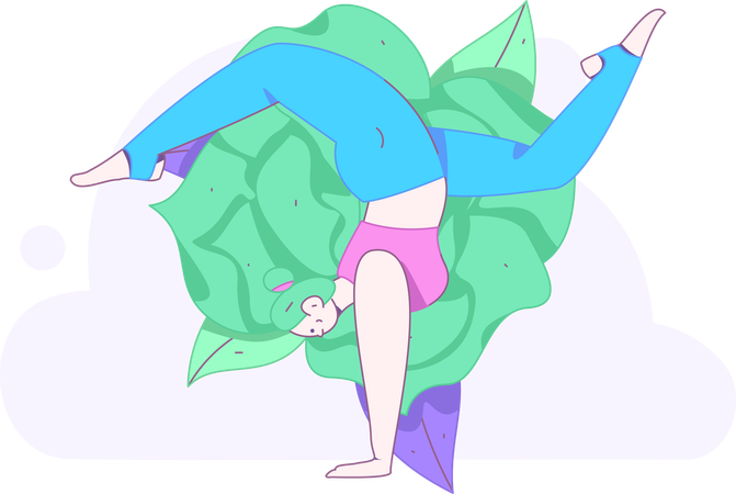 Girl doing yoga pose  Illustration