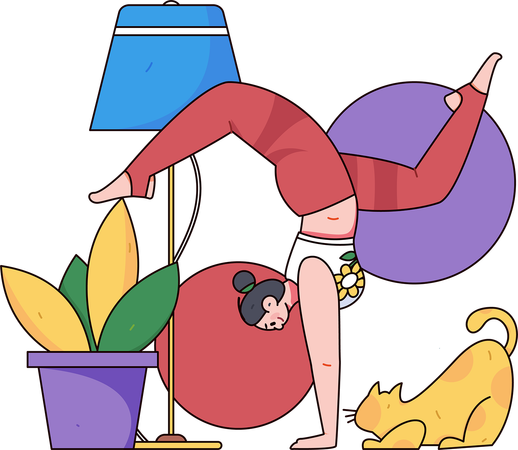 Girl doing yoga pose  Illustration