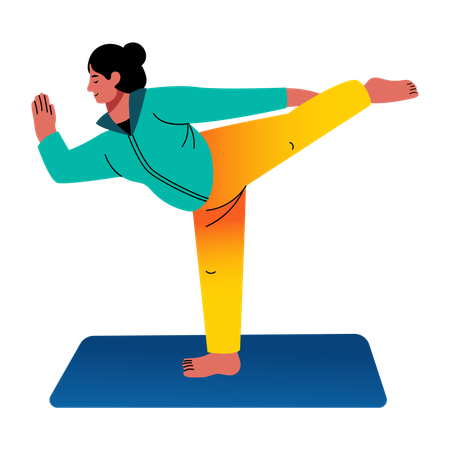 Girl doing yoga pose  Illustration