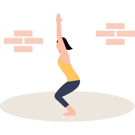 Girl doing yoga positions  Illustration