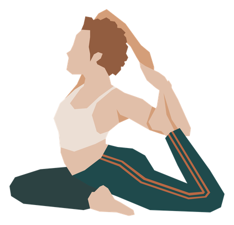 Girl doing yoga practice  イラスト