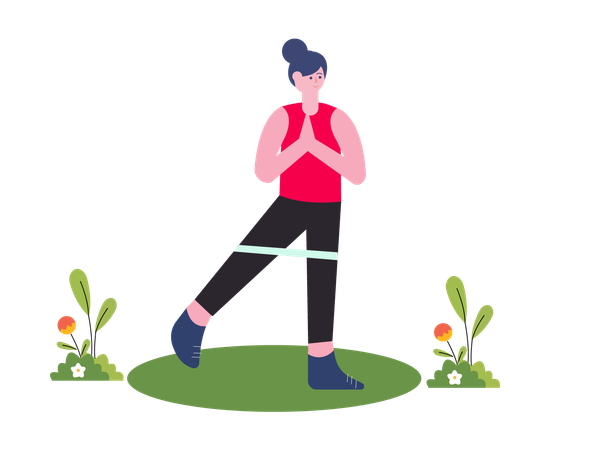 Girl doing yoga stretching  Illustration