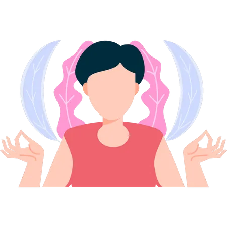 Girl doing yoga with hands  Illustration