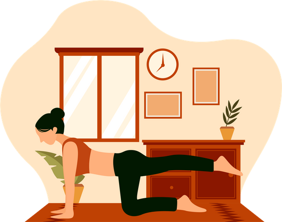 Girl doing yoga workout  Illustration