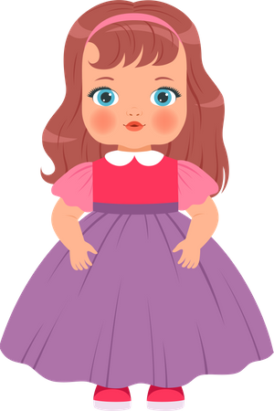 Girl doll toy Illustration