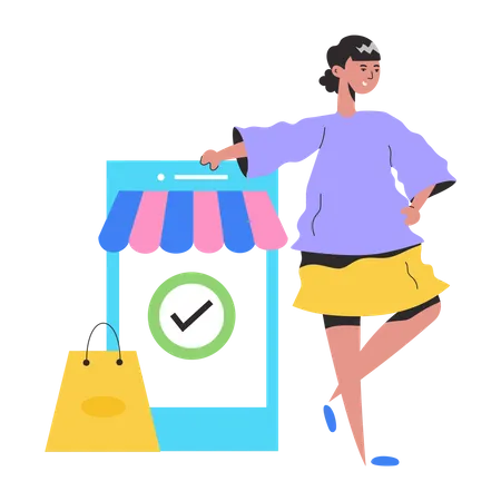 Purchase Done Illustration In Flat Style Illustration
