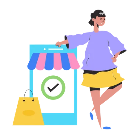 Girl done Purchase  Illustration