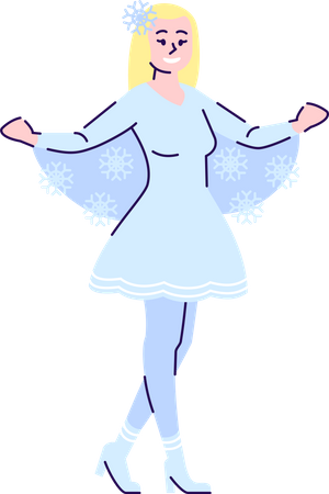 Girl dressed in snowflake costume  Illustration