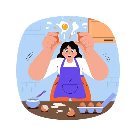 Girl dropping Egg  Illustration