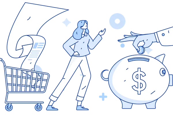 Girl earning cashback  Illustration