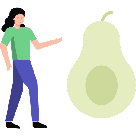 Girl eating avocado  Illustration