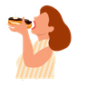 girl eating gluttony illustration
