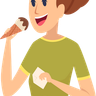free woman eating ice cream illustrations