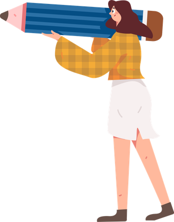 Girl editing file  Illustration