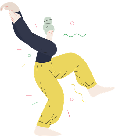 Girl enjoying dancing  Illustration