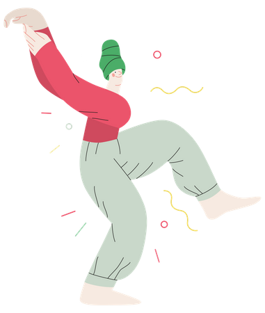 Girl enjoying dancing  Illustration