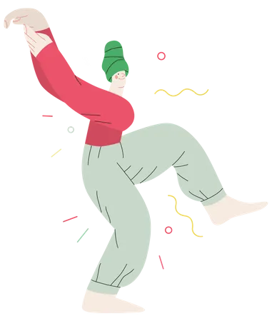 Girl enjoying dancing  Illustration