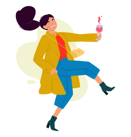 Girl enjoying ice cream  Illustration