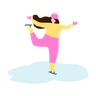 woman enjoying ice skating illustration free download
