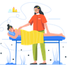 illustrations of girl enjoying massage