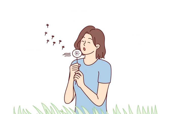 Girl enjoying nature  Illustration