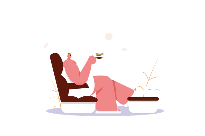 Girl enjoying spa at salon  Illustration