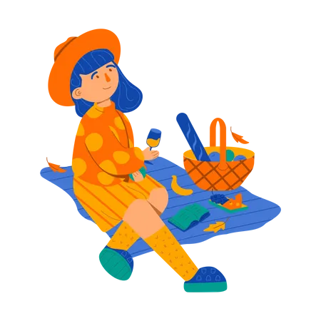 Girl enjoying summer vacation  Illustration