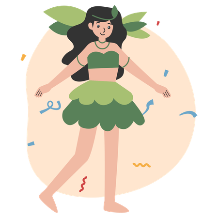 Girl enjoys Brazilian Carnival  Illustration