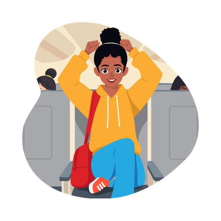 Girl Excited for flight Adventures  Illustration