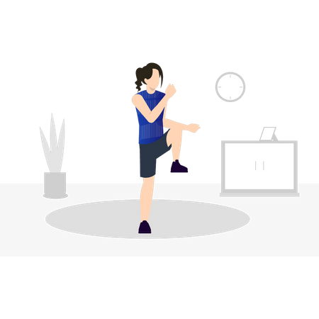Girl exercising Illustration