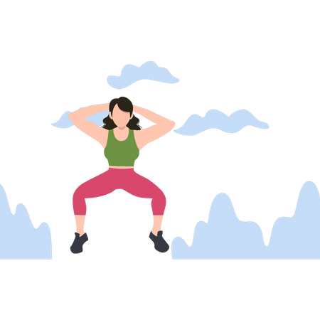 Girl exercising at home  Illustration