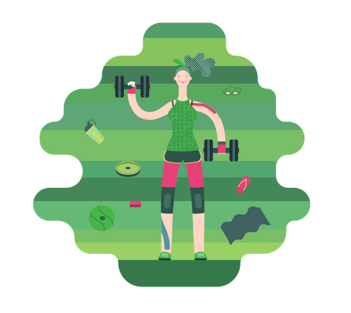 Girl Exercising  Illustration