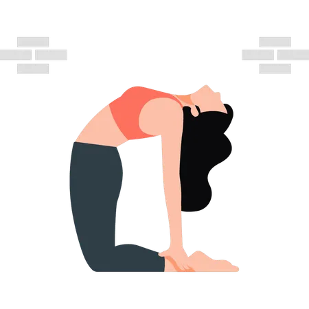 Girl exercising in her home  Illustration