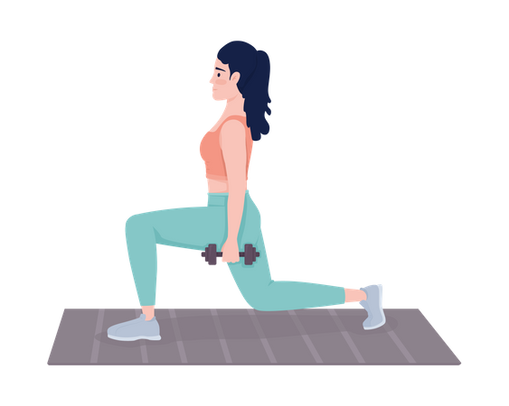 Girl exercising with dumbbells  Illustration