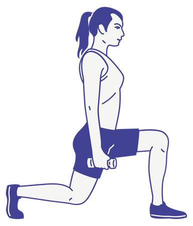 Girl exercising with dumbells  Illustration