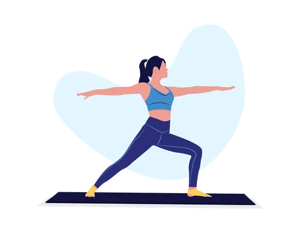 Girl Exercising Yoga  Illustration