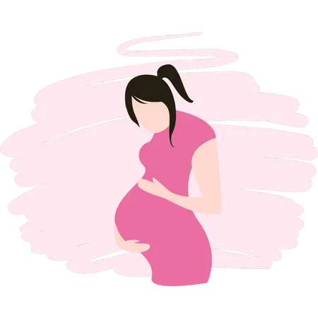 Girl expecting a baby Illustration