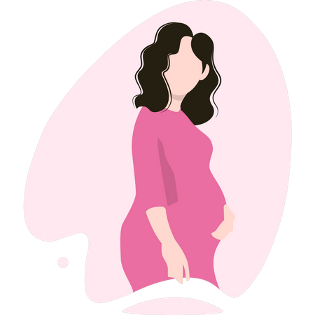 Girl expecting a baby Illustration