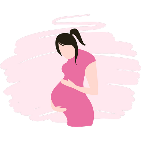 Girl expecting a baby  Illustration