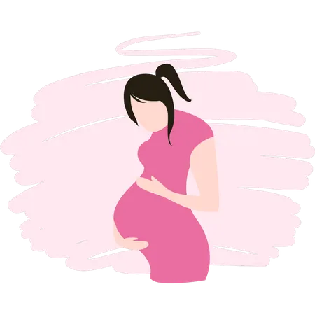 Girl expecting a baby  Illustration