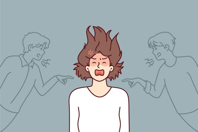 Girl experiencing public humiliation  Illustration