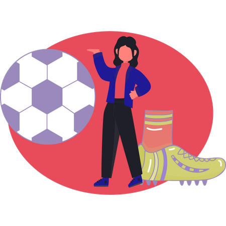 Girl explain about soccer football  Illustration