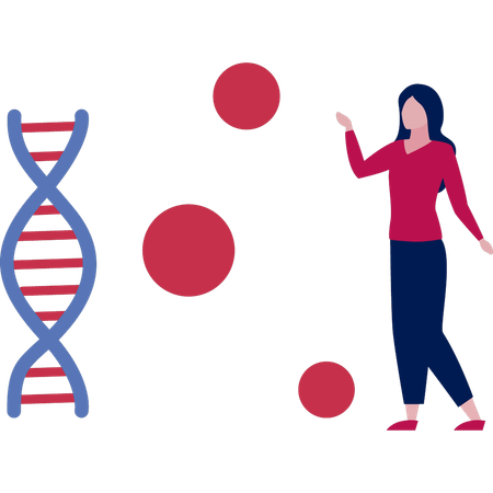 Girl explaining DNA report  Illustration