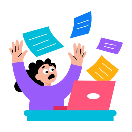 Girl facing data loss problem  Illustration