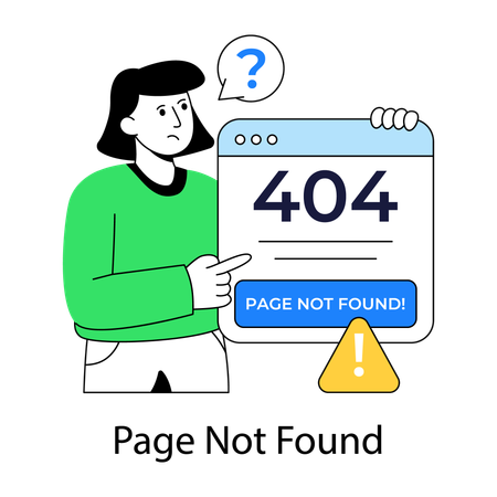 Girl facing error 404  Illustration