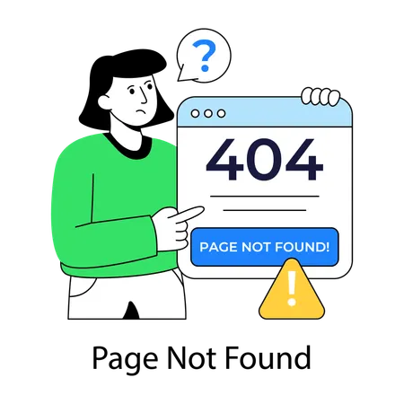Girl facing error 404  Illustration