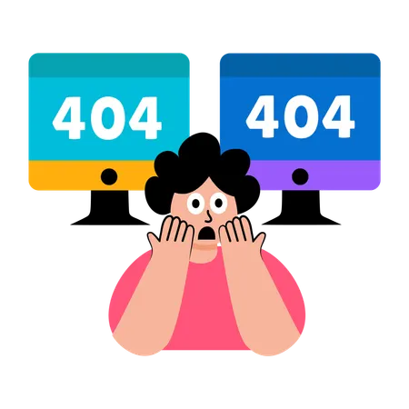 Girl facing hacking error  Illustration
